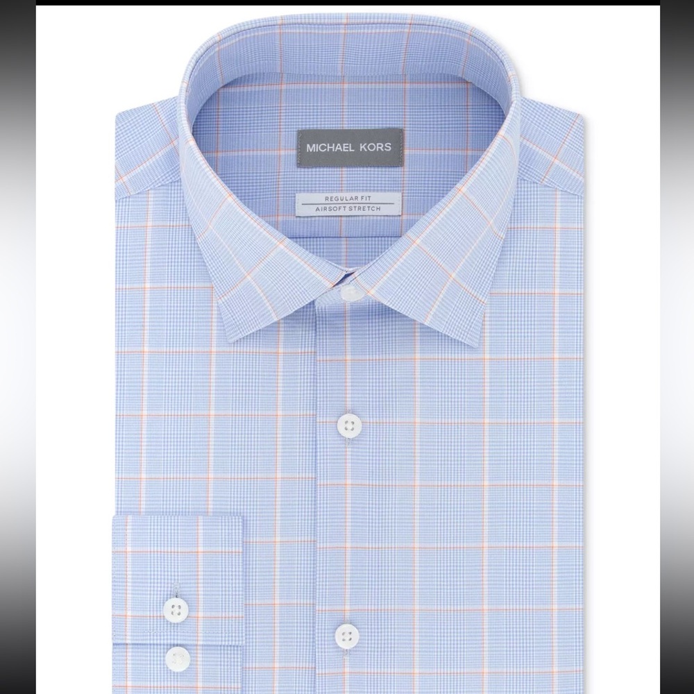 Michael Kors Men's Regular-Fit Non-Iron Airsoft Stretch Dress Shirt XXL